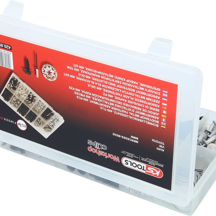 KS TOOLS Befestigungs-Clip-Satz - Schnellverschluss, 400-tlg ( 420.0915 ) - Toolbrothers