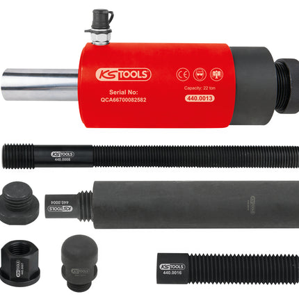 KS TOOLS Druck- und Zug-Hydraulikzylinder-Satz, 22t, 10-tlg ( 440.0010 ) - Toolbrothers