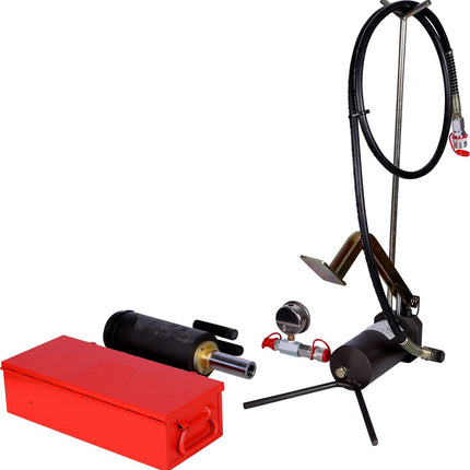 KS TOOLS Unidad hidráulica de 32 t, con bomba hidráulica y manómetro, 11 pzs ( 440.0585 )
