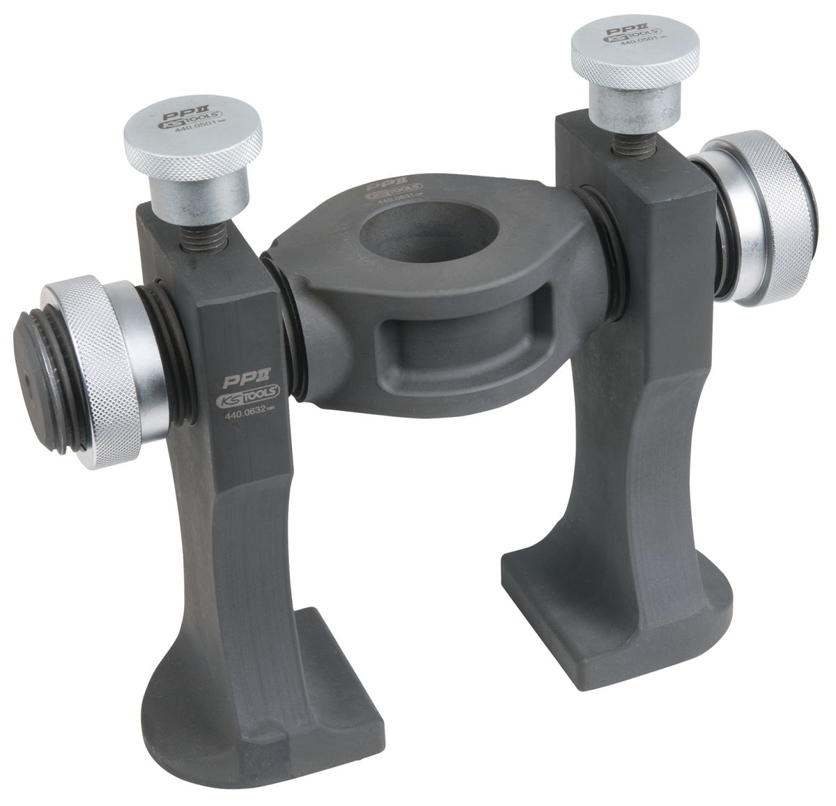KS TOOLS Herramienta universal para desmontaje de rodamiento de rueda atornillado, con 4 pernos, 7 pzs ( 440.0655 )