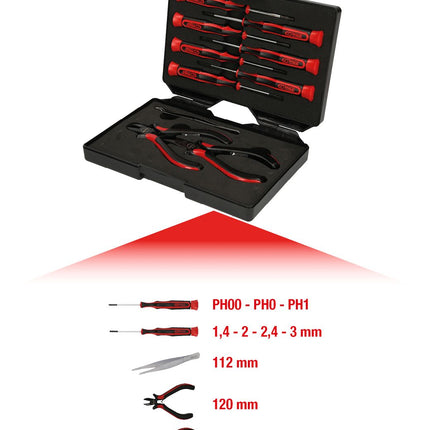 KS TOOLS Feinmechanik-Werkzeug-Satz, 10-tlg ( 500.7180 ) - Toolbrothers