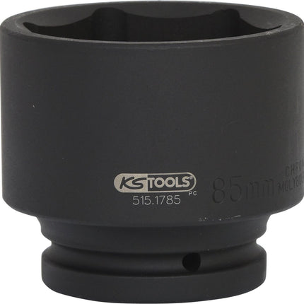 KS TOOLS 1" Sechskant-Kraft-Stecknuss, kurz, 85mm ( 515.1785 ) - Toolbrothers