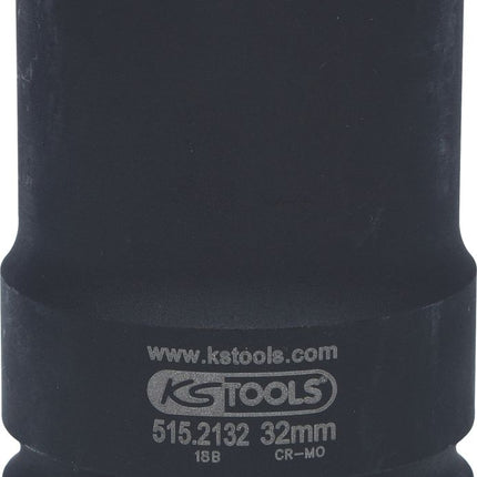 KS TOOLS 1" Sechskant-Kraft-Stecknuss, mittel lang, 32mm ( 515.2132 ) - Toolbrothers