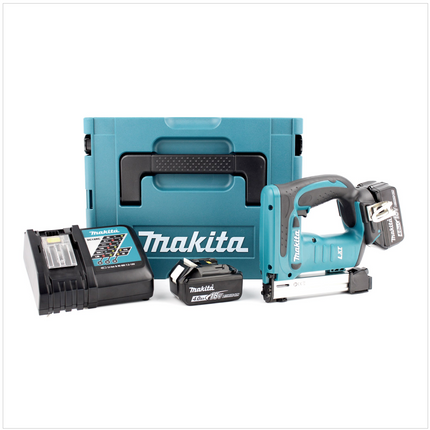 Makita DST 221 RMJ 18 V Li-Ion Akku Tacker im MAKPAC inkl. 2x BL 1840 B Akku + Ladegerät - Toolbrothers