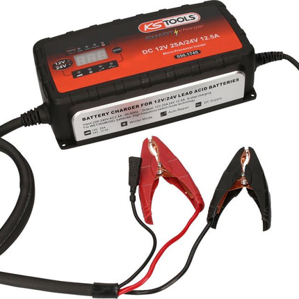 KS TOOLS 12V + 24V SMARTcharger Hochfrequenz-Batterieladegerät 25A/12,5A ( 550.1745 ) - Toolbrothers
