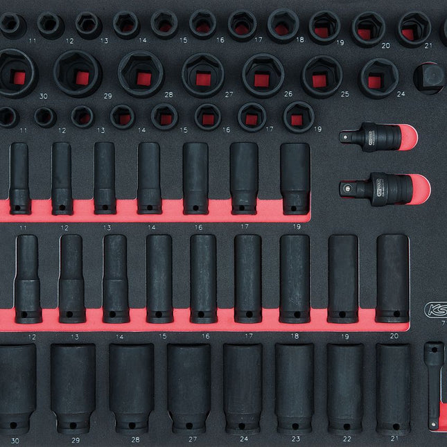 KS TOOLS 3/8'+1/2' Serie SCS di chiavi a bussola, 73 pz, modulo 1/1 ( 711.0073 )