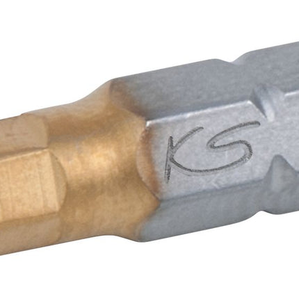 KS TOOLS Inserto TIN 1/4' ad esagono incassato, 25 mm, 10 mm, confezione da 5 ( 911.3679 )