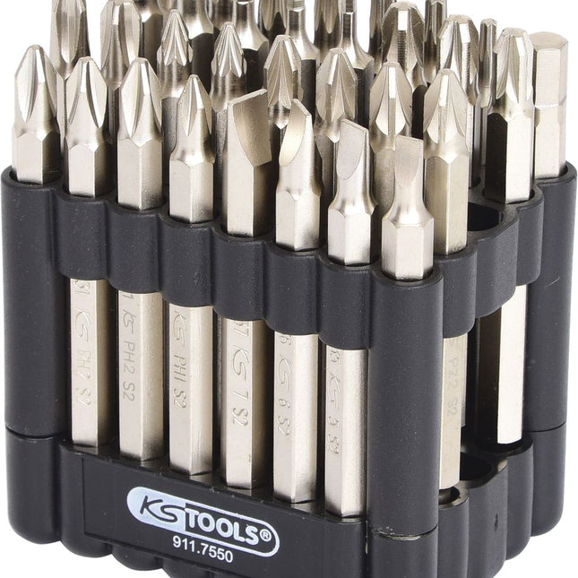KS TOOLS 1/4" Bit-Satz, 75mm, 32-tlg ( 911.7550 ) - Toolbrothers