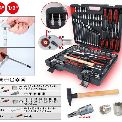 KS TOOLS 1/4'+1/2' Coffret d'outils universels, 97 pcs ( 917.0797 )