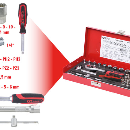 KS TOOLS 1/4' Coffret de douilles, 30 pcs ( 917.4030 )