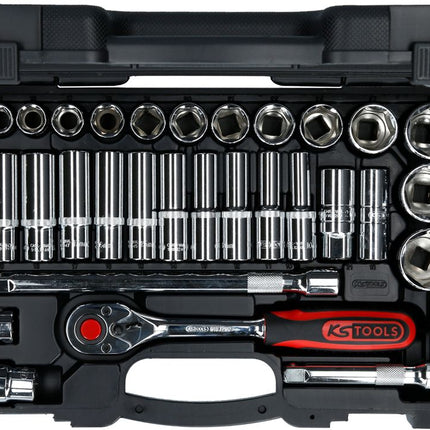 KS TOOLS 1/2" CHROMEplus Steckschlüssel-Satz, 35-tlg ( 918.0635 )