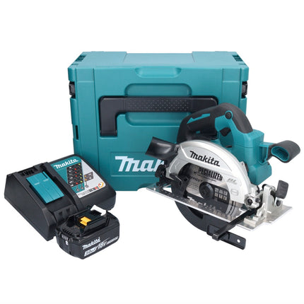 Makita DHS 661 RF1JU Akku Handkreissäge 18 V 165 mm Brushless + 1x Akku 3,0 Ah + Ladegerät + Makpac - Toolbrothers