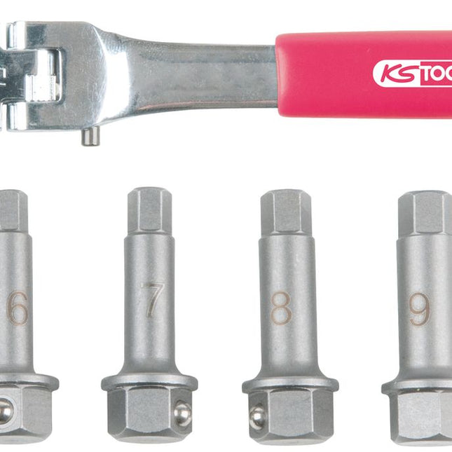 KS TOOLS 1/2" Bremssattel Spezial-Steckschlüssel- Satz, 5-tlg ( 918.3500 ) - Toolbrothers