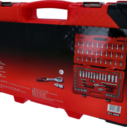 KS TOOLS 1/4"+3/8" Steckschlüssel-Satz, 100-tlg ( 951.0699 ) - Toolbrothers