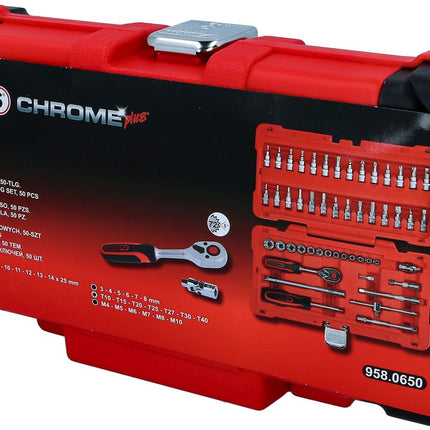 KS TOOLS 1/4" CHROMEplus Steckschlüssel-Satz, 50-tlg ( 958.0650 ) - Toolbrothers