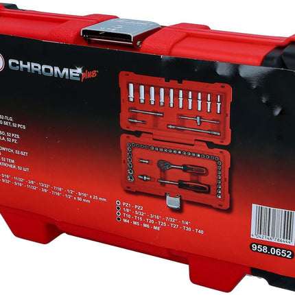 KS TOOLS 1/4" CHROMEplus Steckschlüssel-Satz, 52-tlg ( 958.0652 ) - Toolbrothers