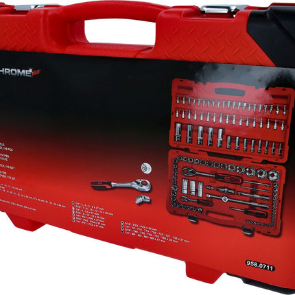 KS TOOLS 1/4"+1/2" CHROMEplus Steckschlüssel-Satz, 110-tlg ( 958.0711 ) - Toolbrothers