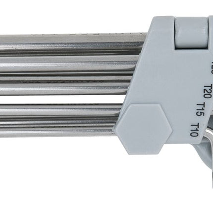 KS TOOLS EDELSTAHL Torx-Winkelstiftschlüssel mit Bohrung, lang, 7-tlg ( 964.0615 ) - Toolbrothers
