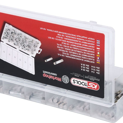 KS TOOLS Sortiment Glassicherungen, 5-30A, 120-tlg ( 970.0270 ) - Toolbrothers