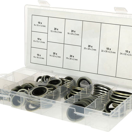 KS TOOLS Sortiment Verbund-Dichtringe, Ø 6-24mm, 150-tlg ( 970.0760 ) - Toolbrothers