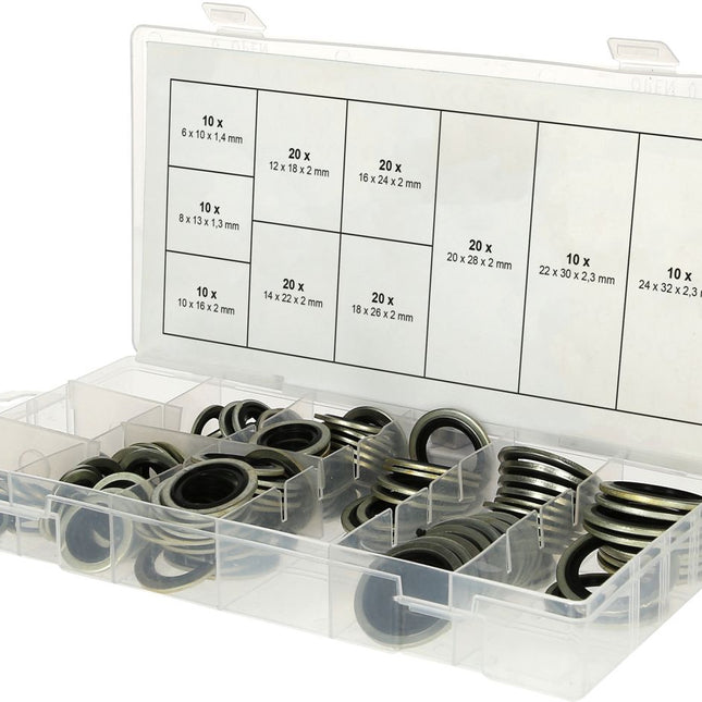 KS TOOLS Sortiment Verbund-Dichtringe, Ø 6-24mm, 150-tlg ( 970.0760 ) - Toolbrothers
