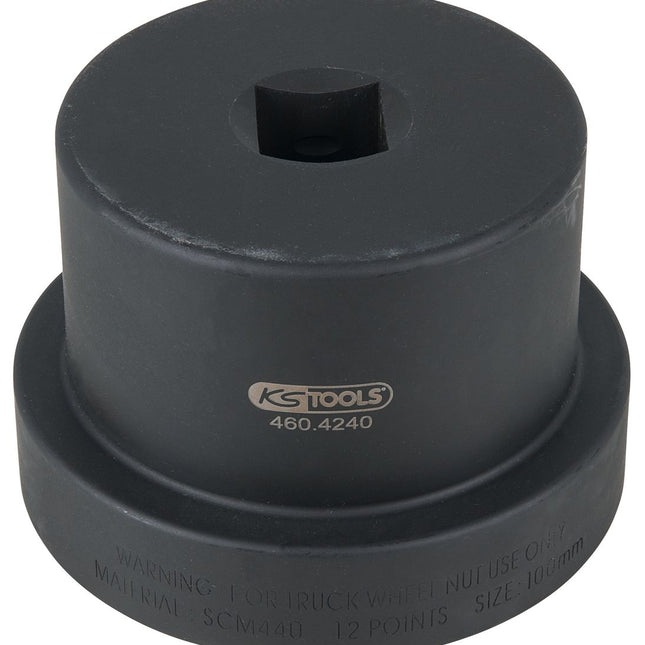 KS TOOLS 1" Achsmuttern-Schlüssel mit Führungsbund, 12-kant, 100 mm ( 460.4240 ) - Toolbrothers