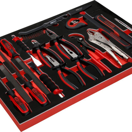 KS TOOLS Zangen- / Hammer- / und Meißel-Satz in Schaumstoffeinlage, 17-tlg ( 811.0017 ) - Toolbrothers