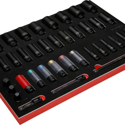 KS TOOLS Jeu de douilles à chocs 1/2' dans insert en mousse, 39 pcs ( 811.0039 )