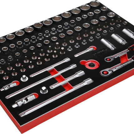 KS TOOLS 3/8'' + 1/2'' Steckschlüssel-Satz in Schaumstoffeinlage, 101-tlg ( 811.0101 )