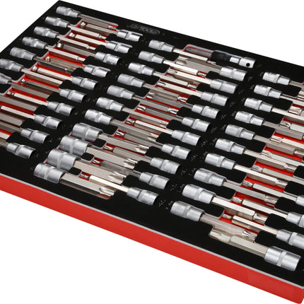 KS TOOLS 1/2'' Bit-Stecknuss-Satz in Schaumstoffeinlage, 64-tlg ( 811.1064 )