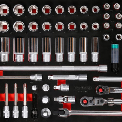 KS TOOLS Serie di chiavi a bussola 1/2' nell'inserto in schiuma, 85 pz ( 813.0085 )