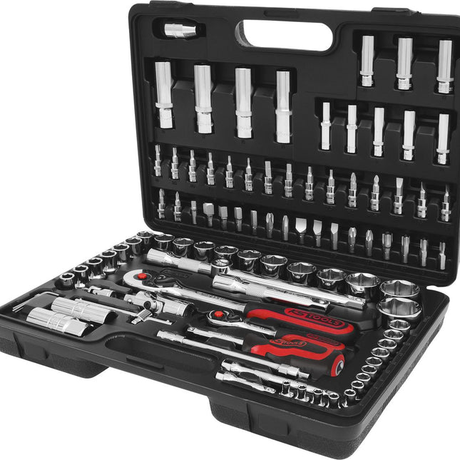 KS TOOLS 1/4"+1/2" CHROMEplus Steckschlüssel-Satz, 96-tlg ( 918.0796 ) - Toolbrothers