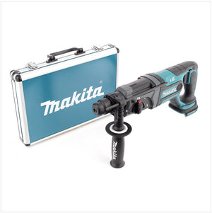 Makita DHR 241 18 V Li-ion Akku Bohrhammer mit SDS-Plus Aufnahme Solo + Makita D-42444 SDS-Plus Bohrer Meißel Set 17 tlg. im Alu Koffer