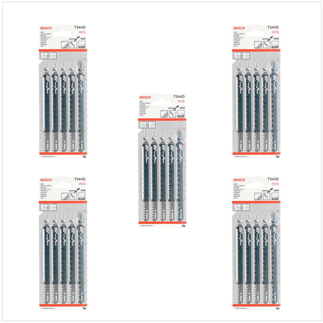 Bosch 25 Stichsägenblätter Speed for Wood T344D ( 2608633A34 ) - Toolbrothers