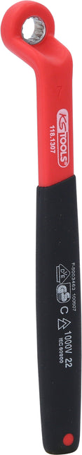 KS TOOLS Llave de estrella aislada, acodada, 7 mm ( 118.1307 )