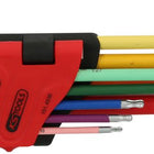 KS TOOLS Jeu de clés mâles coudées Torx à tête sphérique, extra longues et coudées à 108°, 9 pcs ( 151.4530 )