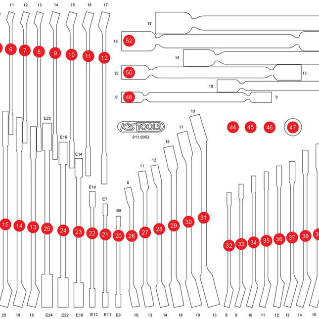 KS TOOLS Leere Schaumstoffeinlage zu 811.0053 ( 811.0053-97 )