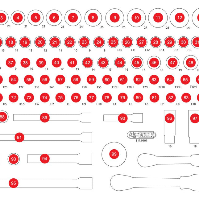KS TOOLS Leere Schaumstoffeinlage zu 811.0101 ( 811.0101-97 )
