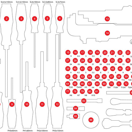 KS TOOLS Leere Schaumstoffeinlage zu 811.0105 ( 811.0105-97 )
