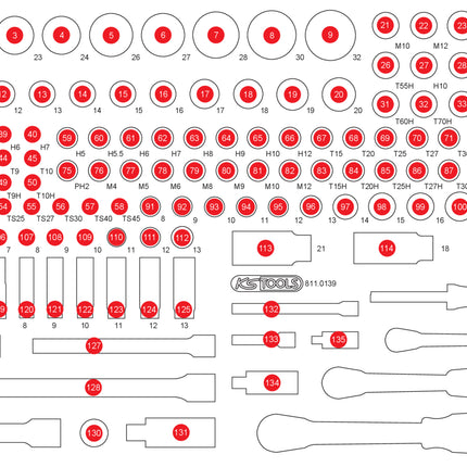 KS TOOLS Inserto de gomaespuma vacío para 811.0139 ( 811.0139-97 )