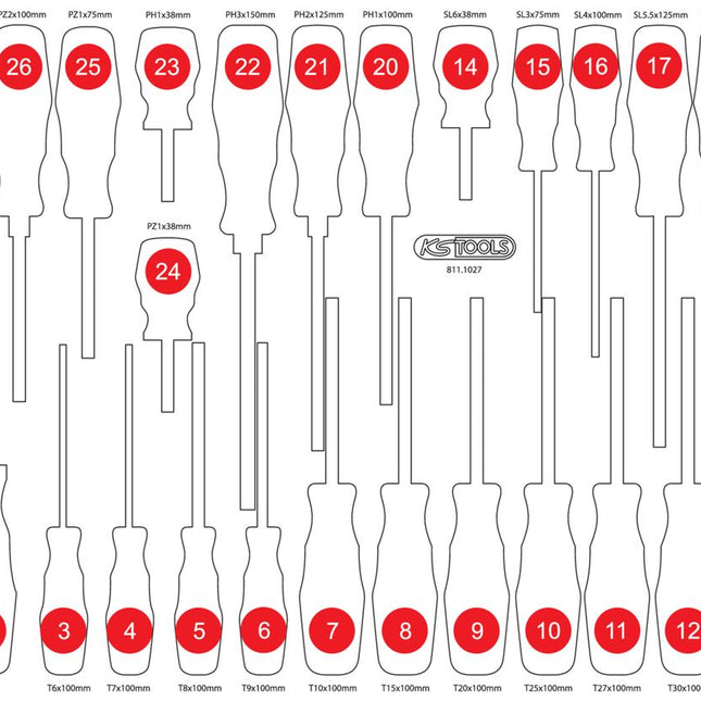KS TOOLS Leere Schaumstoffeinlage zu 811.1027 ( 811.1027-97 ) - Toolbrothers