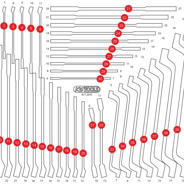 KS TOOLS Inserto in schiuma vuoto per 811.2041 ( 811.2041-97 )