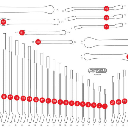 KS TOOLS Leere Schaumstoffeinlage zu 813.0053 ( 813.0053-97 ) - Toolbrothers