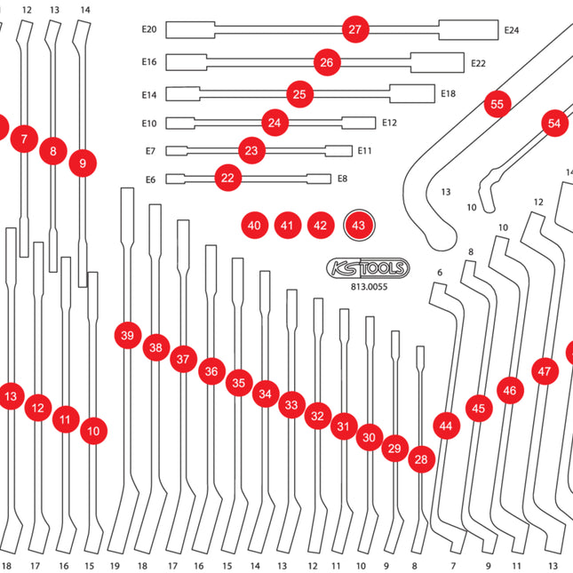 KS TOOLS Inserto in schiuma vuoto per 813.0055 ( 813.0055-97 )