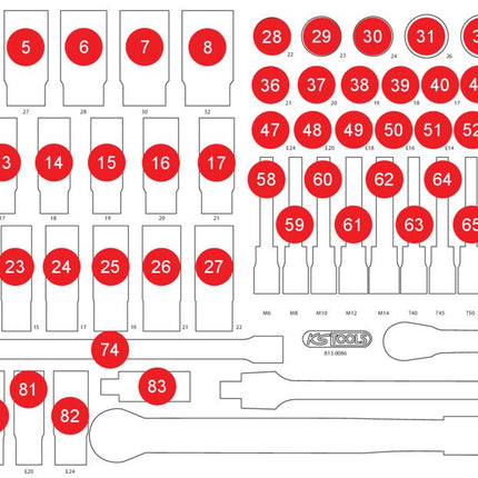 KS TOOLS Leere Schaumstoffeinlage zu 813.0086 ( 813.0086-97 ) - Toolbrothers
