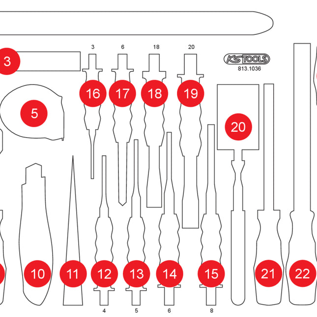 KS TOOLS Inserto in schiuma vuoto per 813.1036 ( 813.1036-97 )