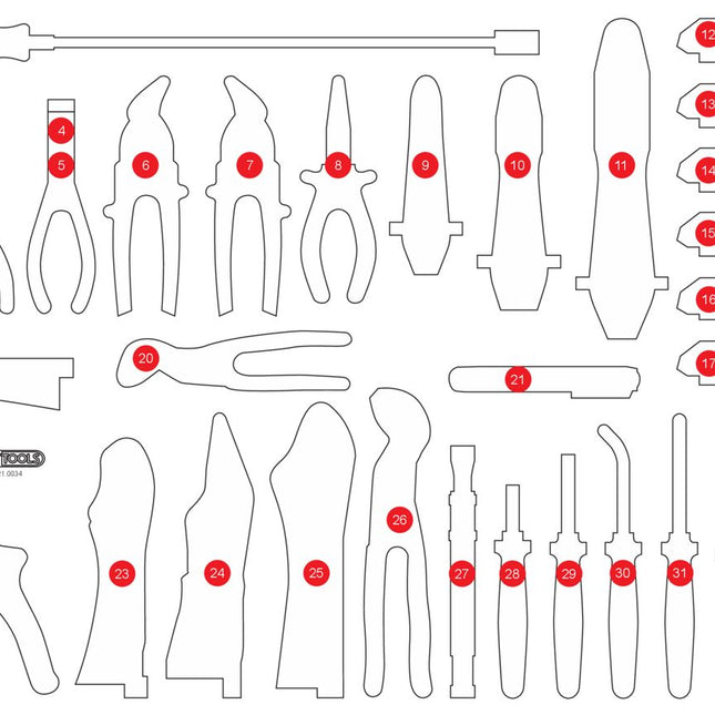 KS TOOLS Leere Schaumstoffeinlage zu 821.0034 ( 821.0034-97 )