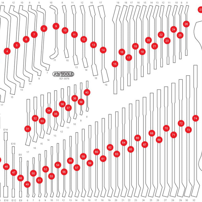 KS TOOLS Leere Schaumstoffeinlage zu 821.0076 ( 821.0076-97 ) - Toolbrothers