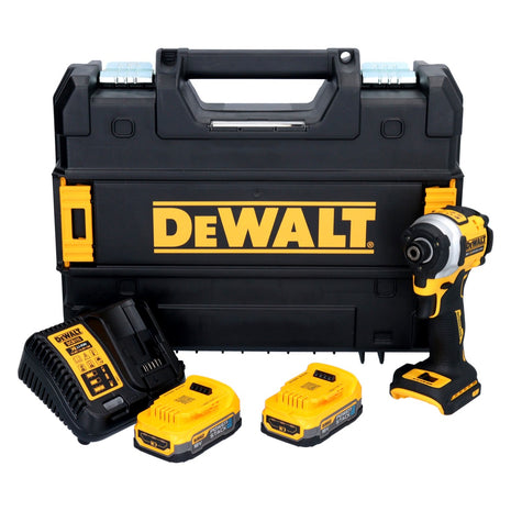 DeWalt DCF 850 E2T Akku Schlagschrauber 18 V 205 Nm 1/4" Brushless + 2x Akku 1,7 Ah + Ladegerät + TSTAK - Toolbrothers