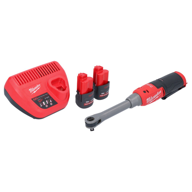 Milwaukee M12 FHIR38LR-252 Hochgeschwindigkeits Akku Ratsche Lang 12 V 47 Nm 3/8" + 2x Akku 2,5 Ah + Ladegerät